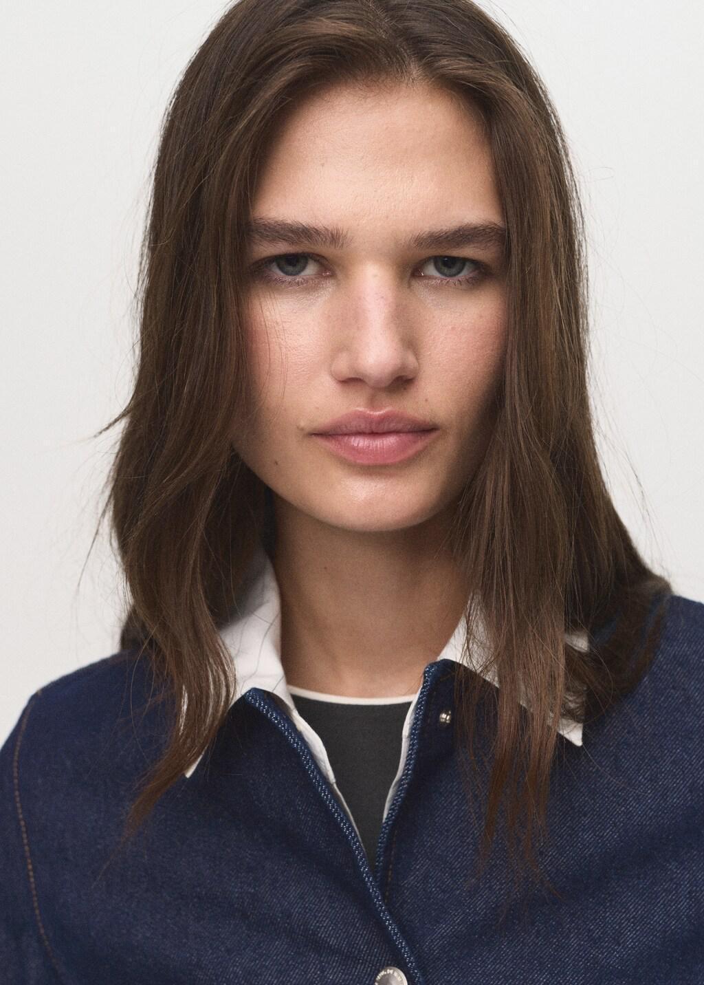 Blue Denim crop jacket, , large image number 9