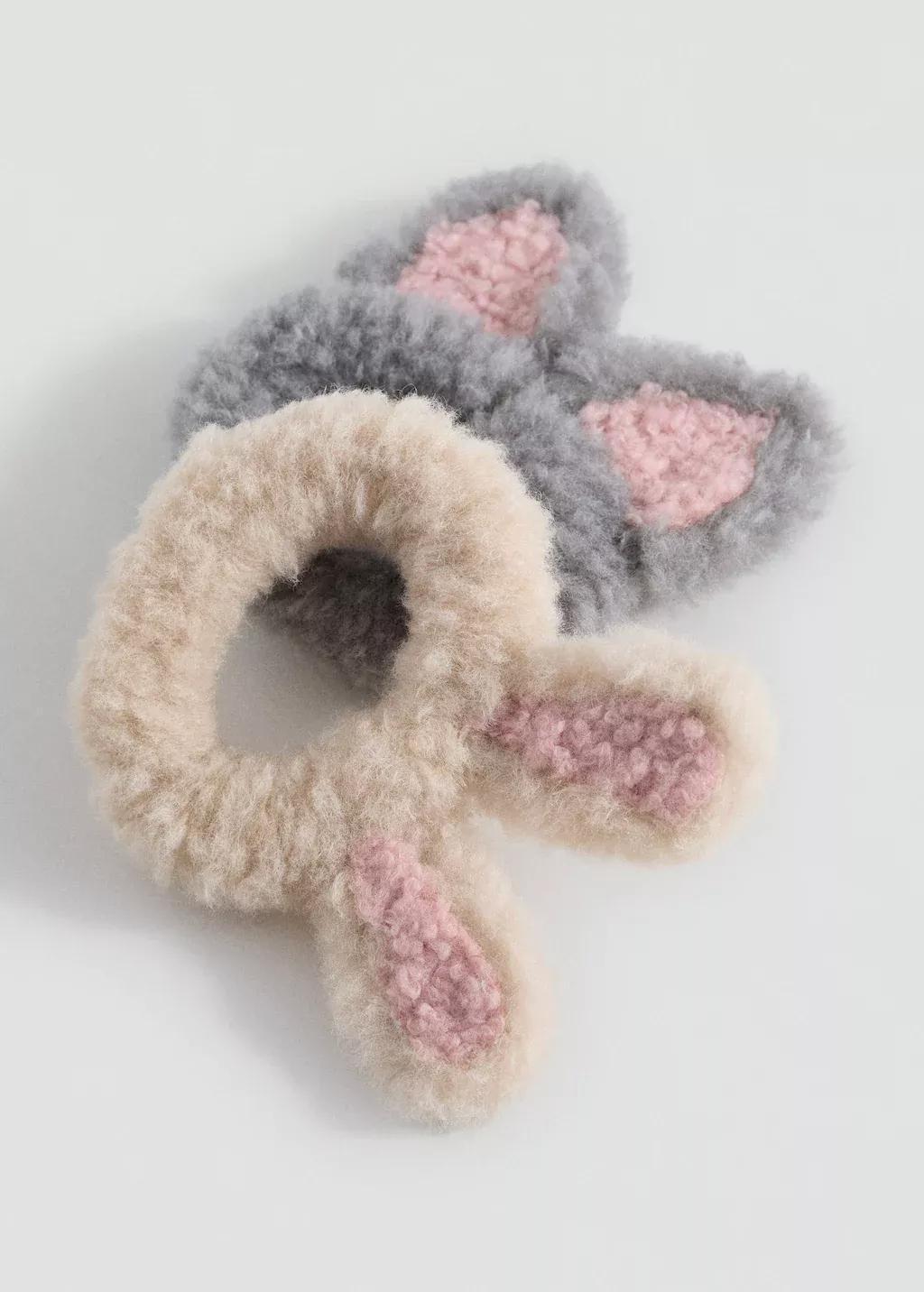 Brown Lt Pastel 2 hair tie pack, Kids Girl, Light Pastel Brown, medium