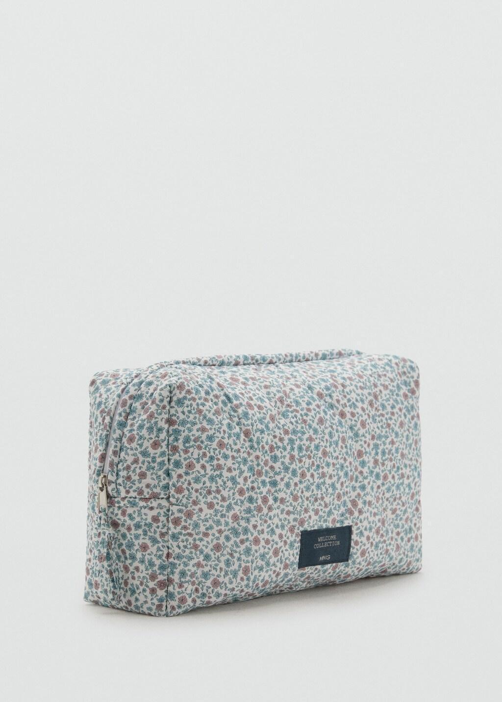 Green Floral Cosmetic Bag, Baby Newborn, Green, large image number 0