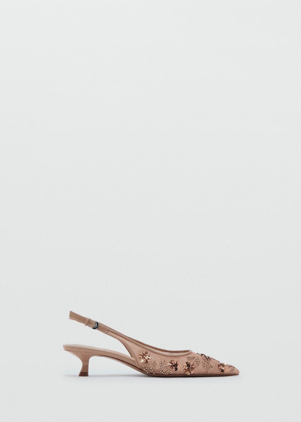 Pink Lt Pastel Mesh Beaded Heel Shoe, , large image number 4