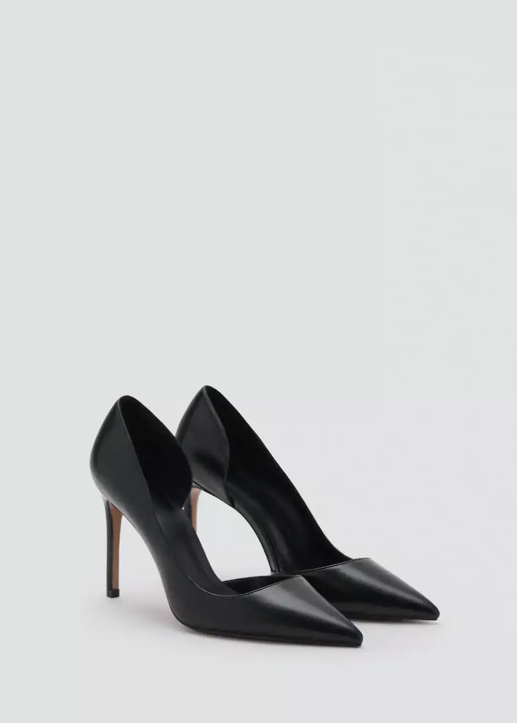 Black Asymmetrical Heeled Shoes, , large image number 0