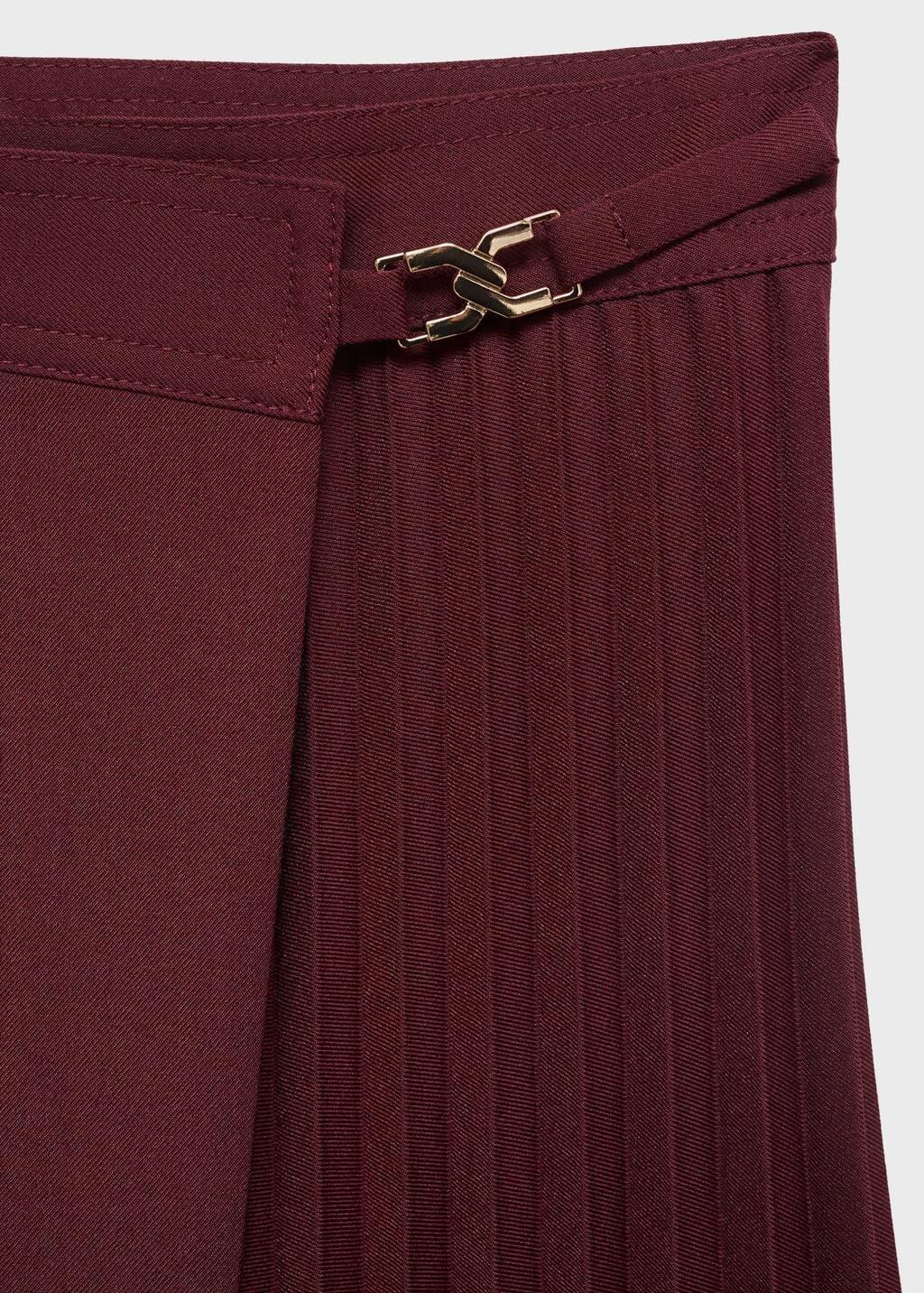 Red Pleated crossover skirt, , large image number 1