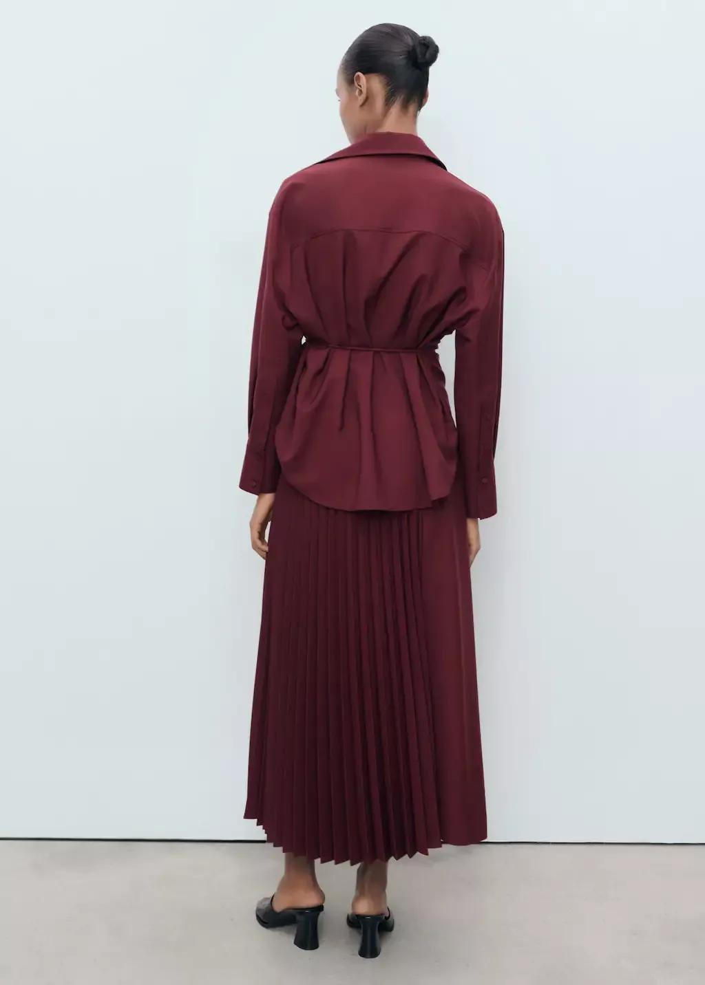 Red Pleated crossover skirt, Dark Red, large image number 5