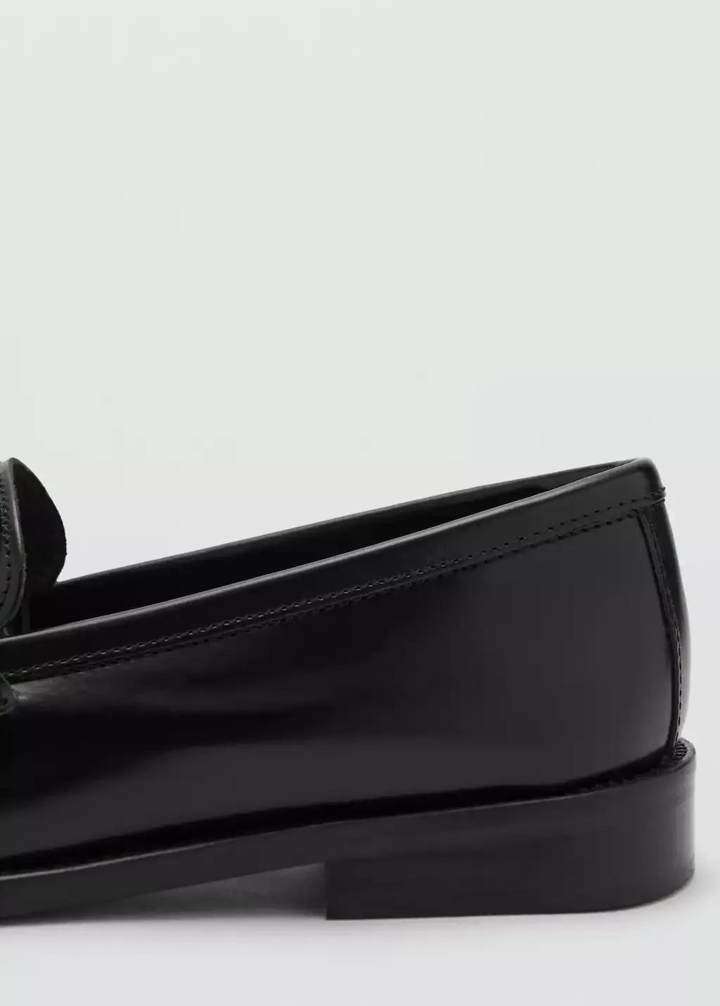 Black Gathered Leather Moccasin, , large image number 1