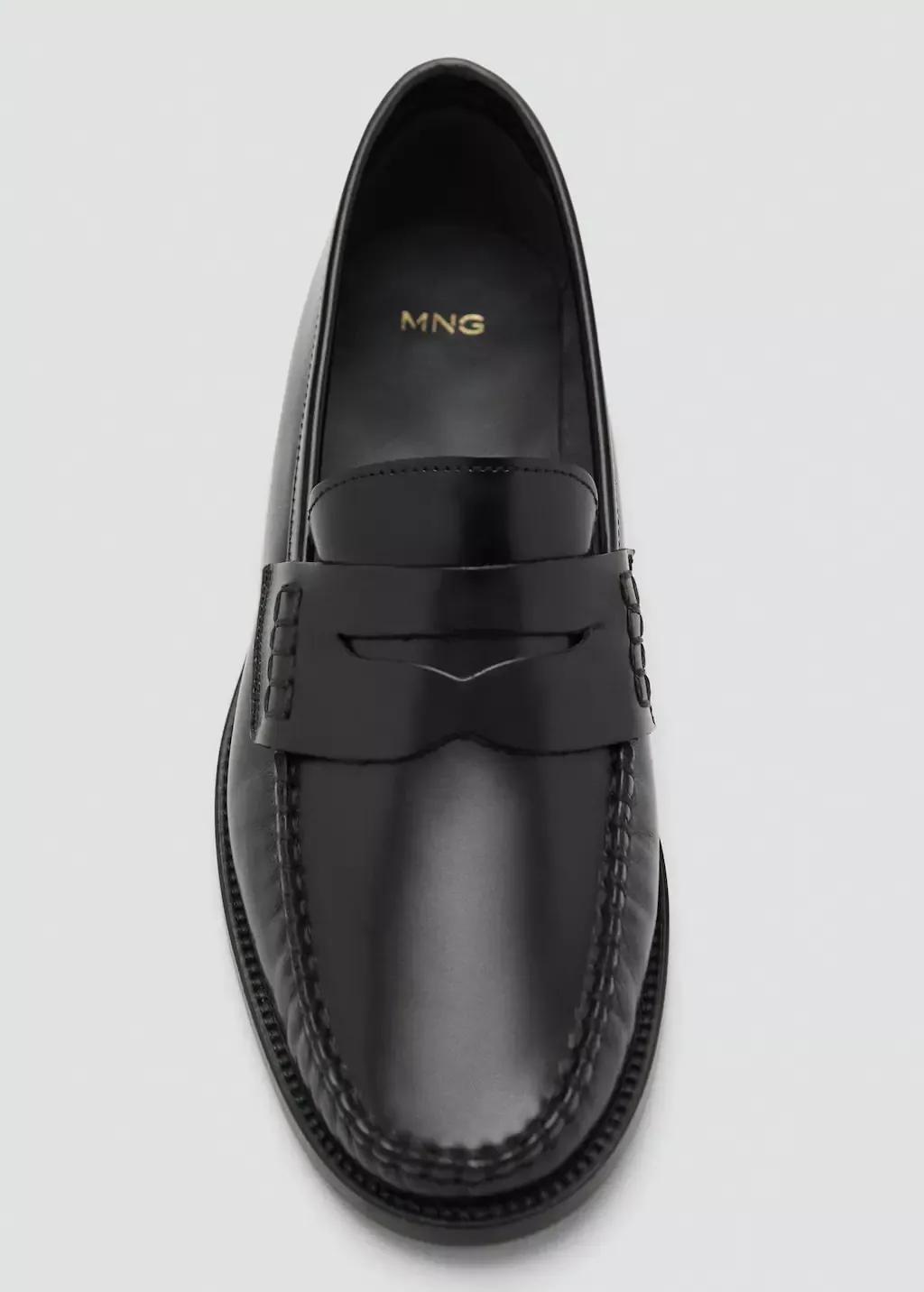 Black Gathered Leather Moccasin, , large image number 2