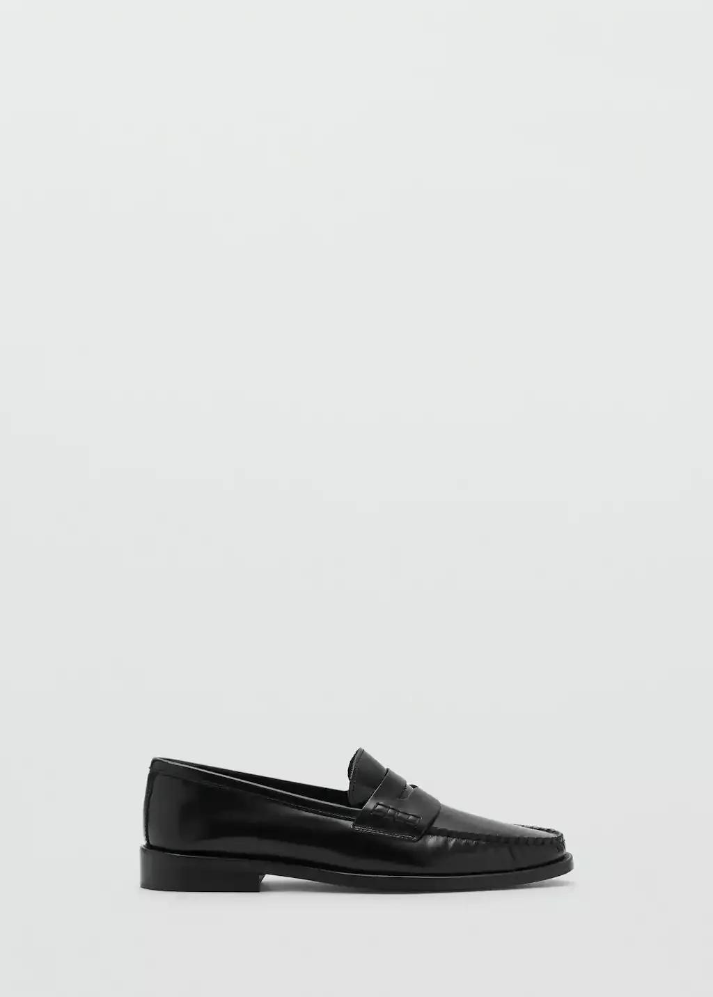 Black Gathered Leather Moccasin, , large image number 3