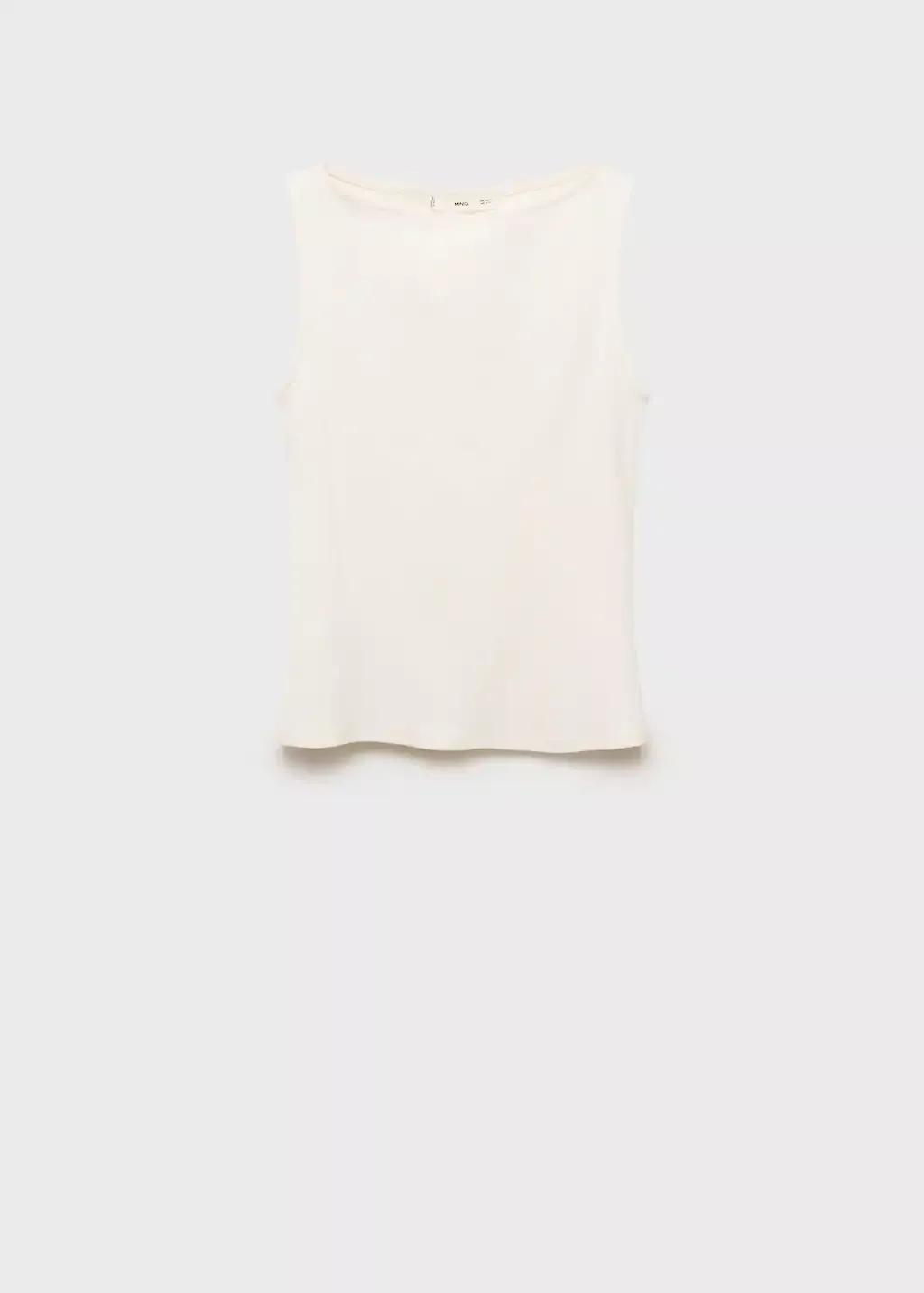 Beige Plain cotton strappy top, Light Beige, medium