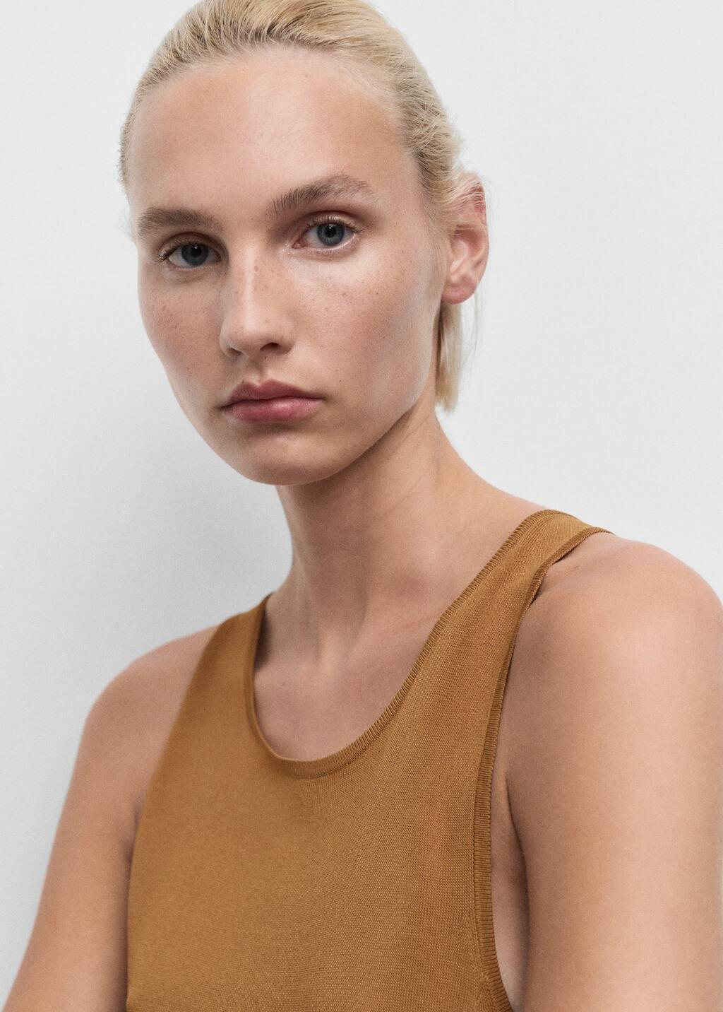 Brown Knit Long Dress, Medium Brown, large image number 3