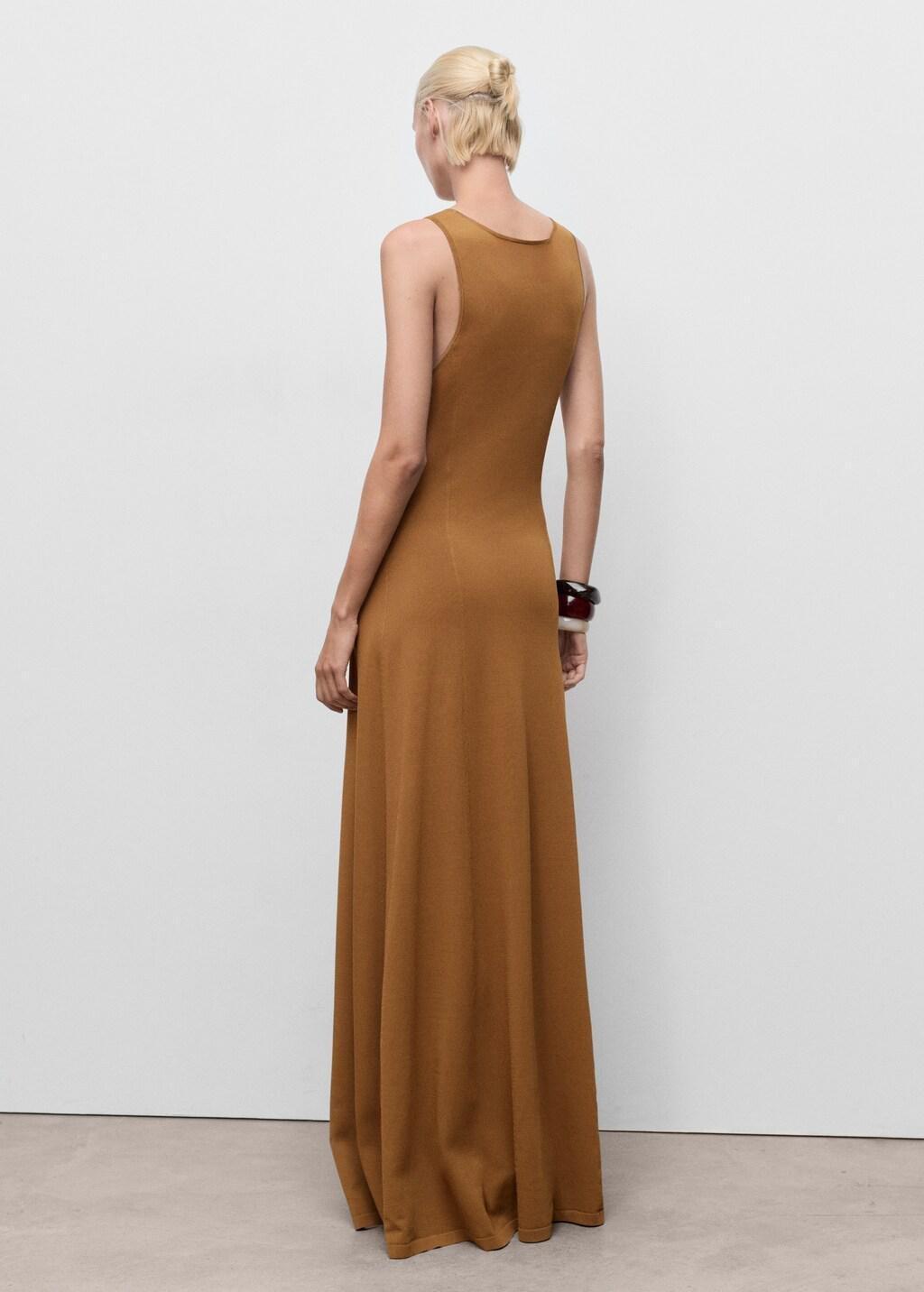 Brown Knit Long Dress, , large image number 5