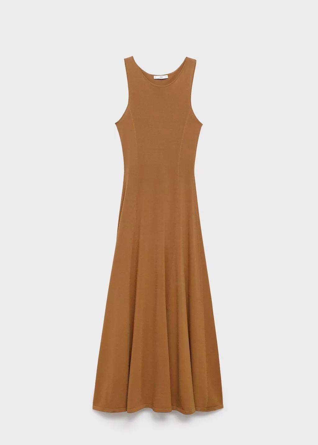 Brown Knit Long Dress, Medium Brown, large image number 14