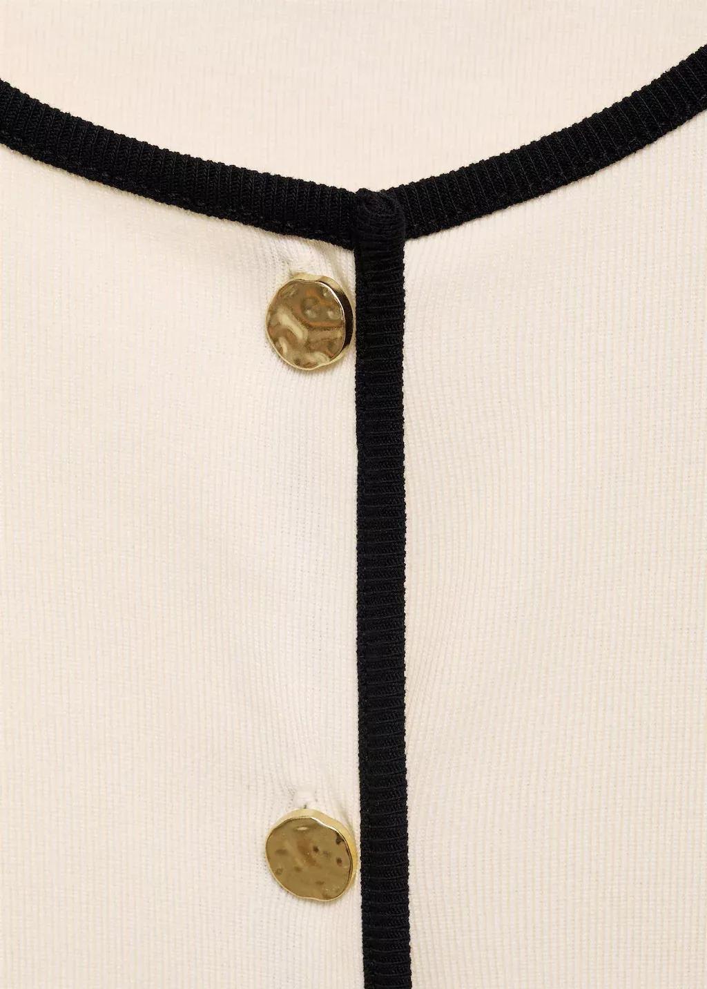 Beige Cotton T-Shirt With Contrasting Trim, , large image number 7