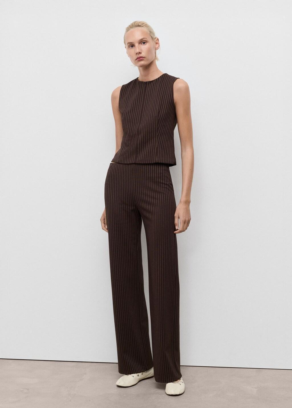 Black Fitted Top With Zip, , large image number 0