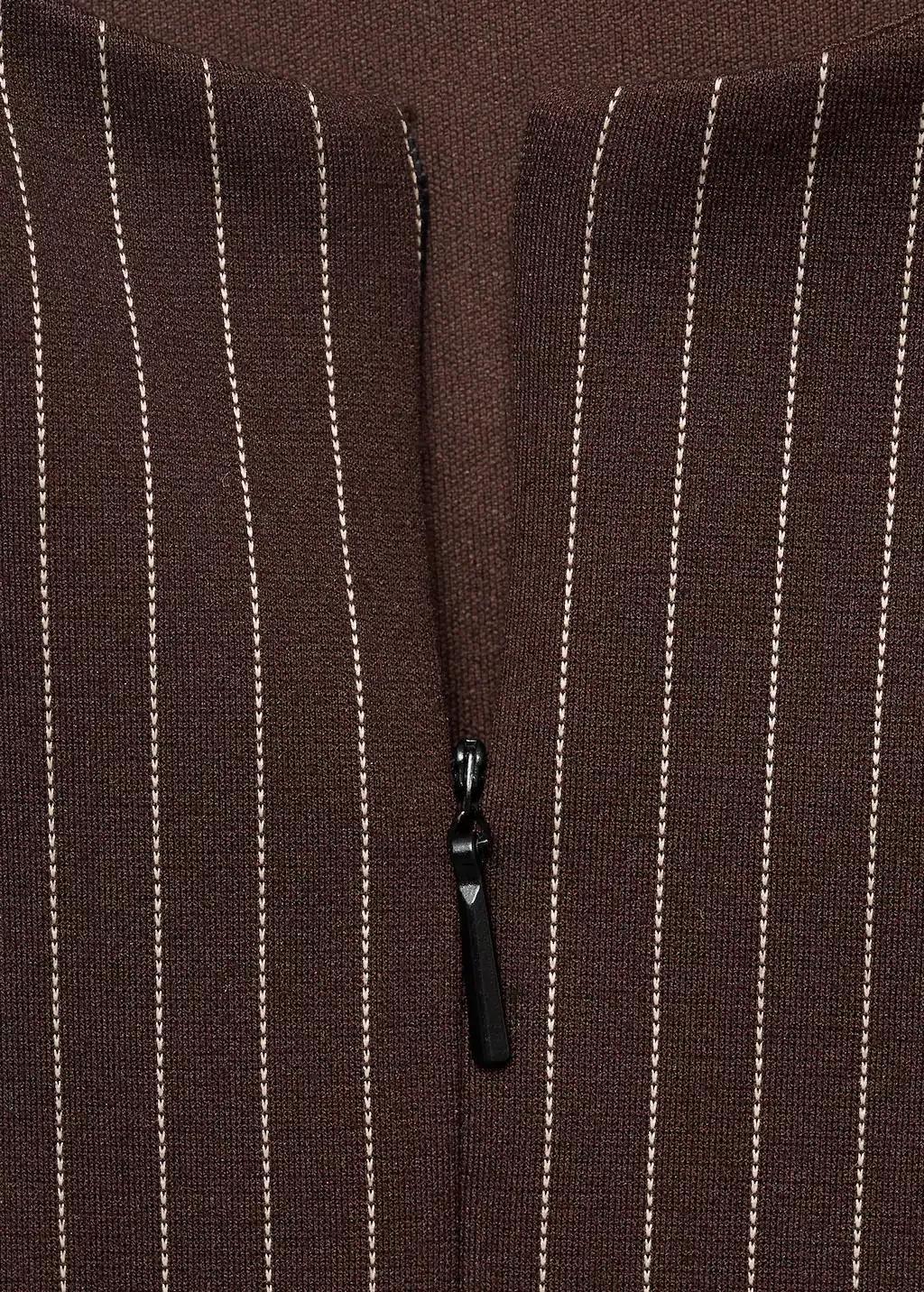 Black Fitted Top With Zip, , large image number 1
