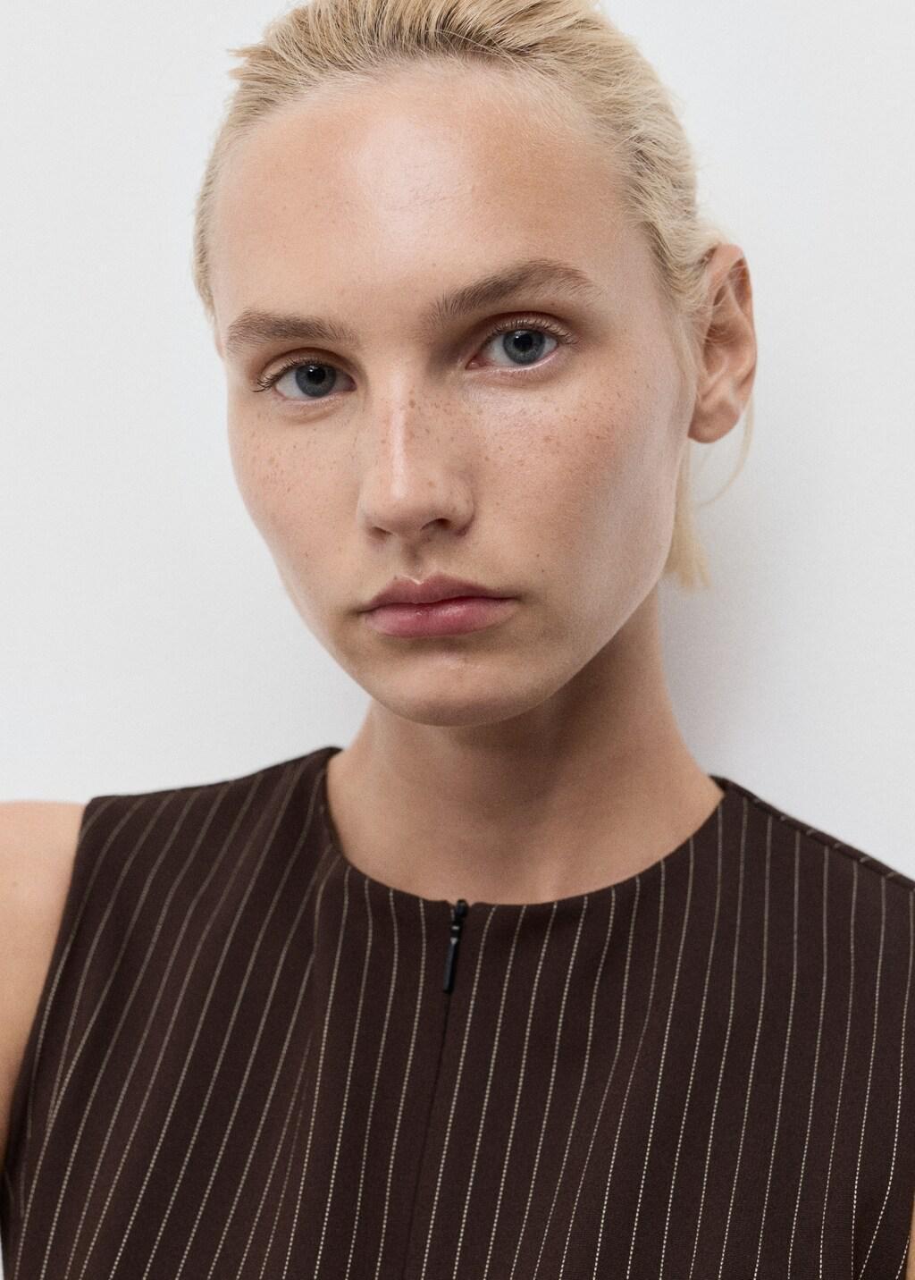 Black Fitted Top With Zip, 0201_30, large image number 4