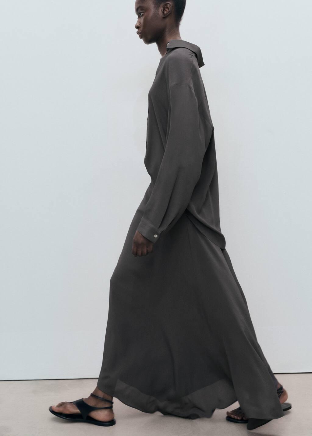 Grey Asymmetrical maxi-skirt, No Colour, medium