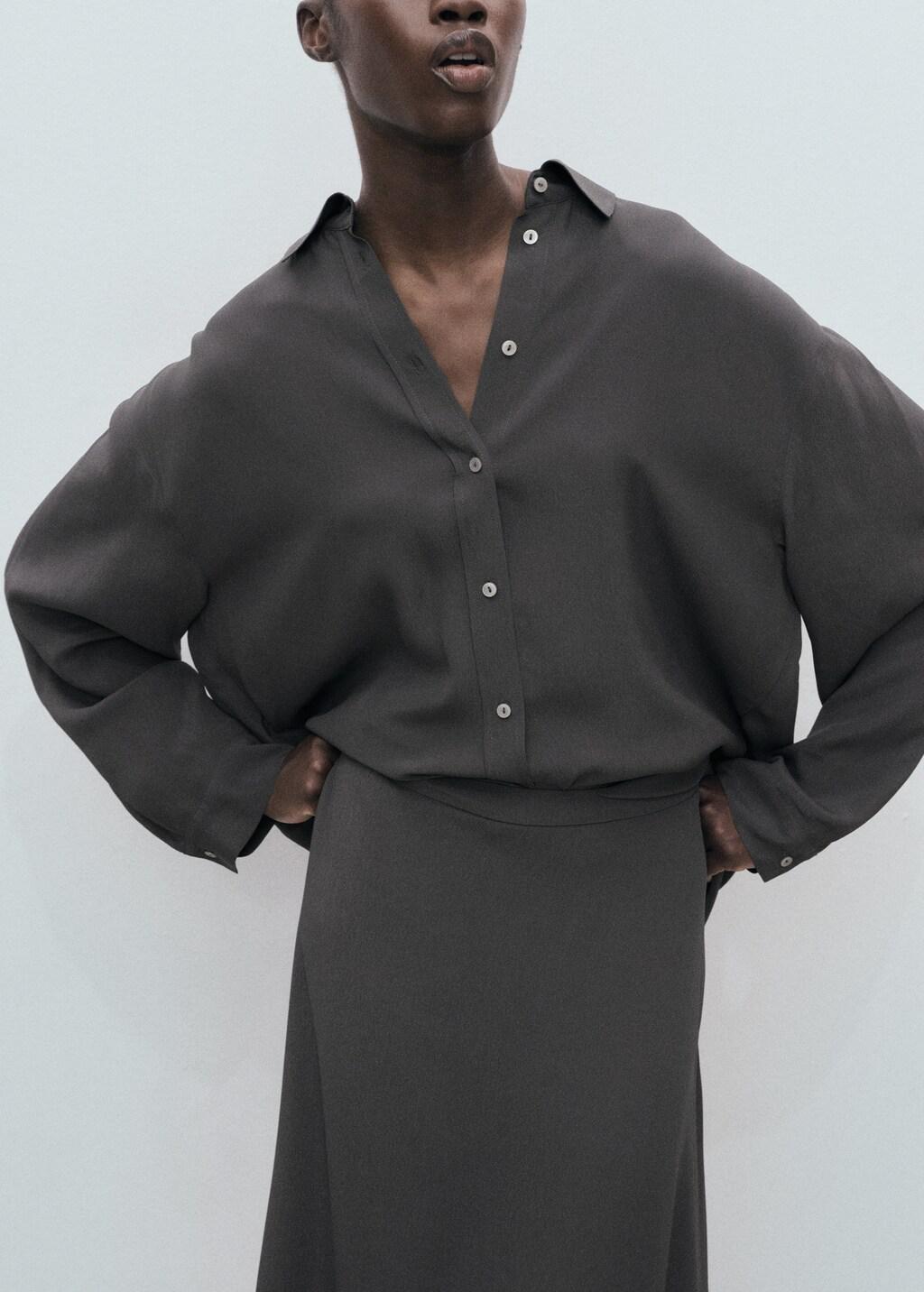 MEDIUM GREY Asymmetrical maxi-skirt, , large image number 6