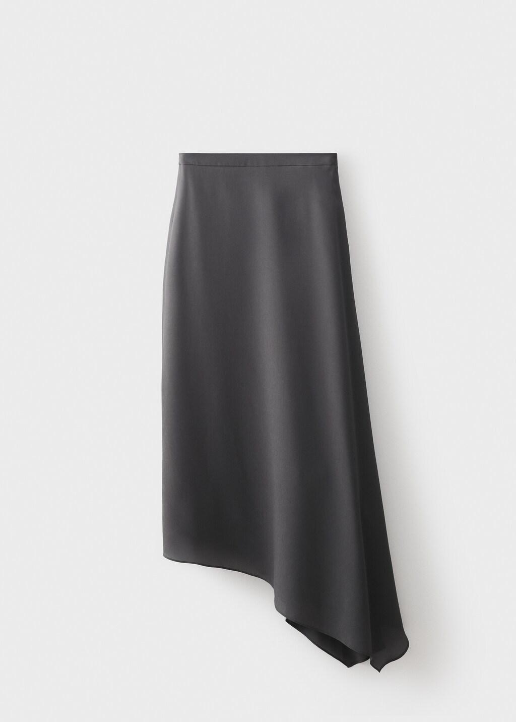 MEDIUM GREY Asymmetrical maxi-skirt, , large image number 8