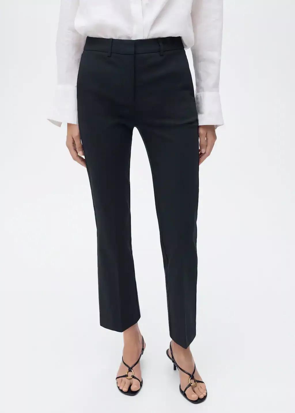 NAVY Straight-cut crop trousers, , large image number 1