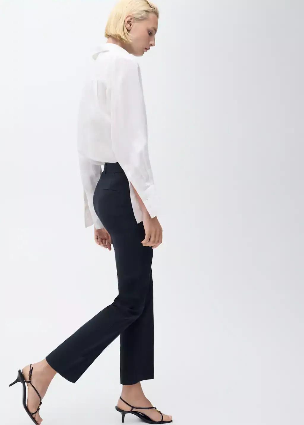 NAVY Straight-cut crop trousers, , large image number 2