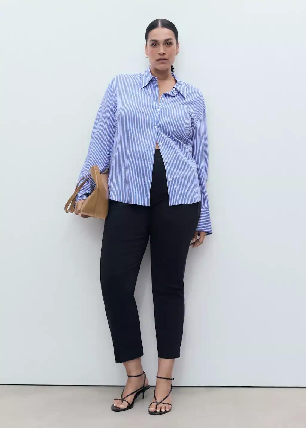 NAVY Straight-cut crop trousers, , large image number 3