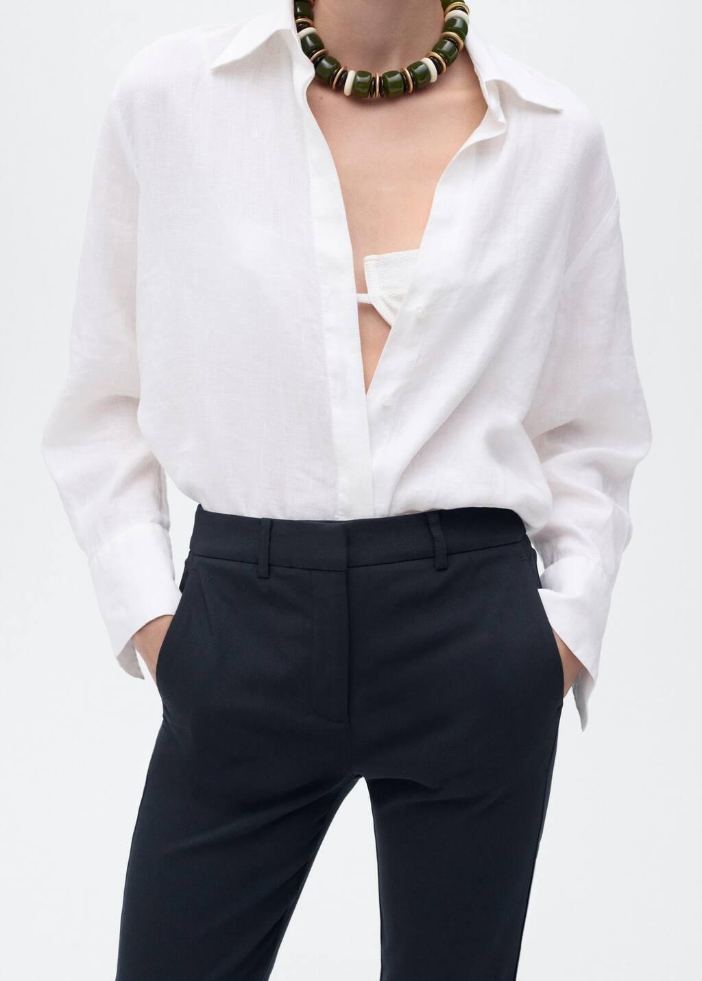NAVY Straight-cut crop trousers, , large image number 7