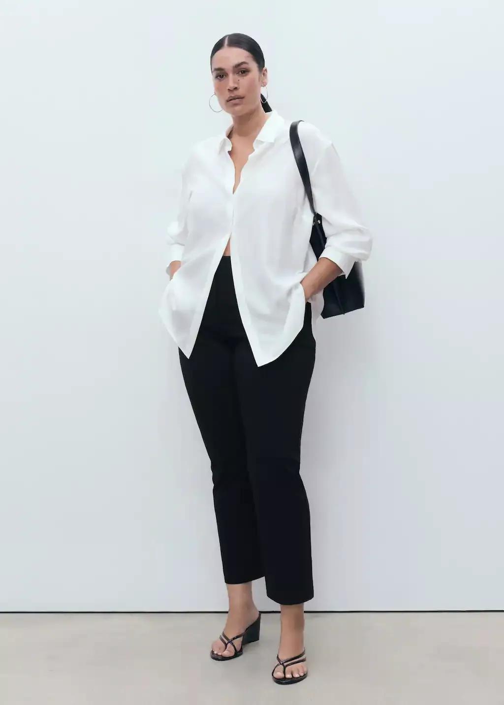 BLACK Straight-cut crop trousers, 0201_99, large image number 5