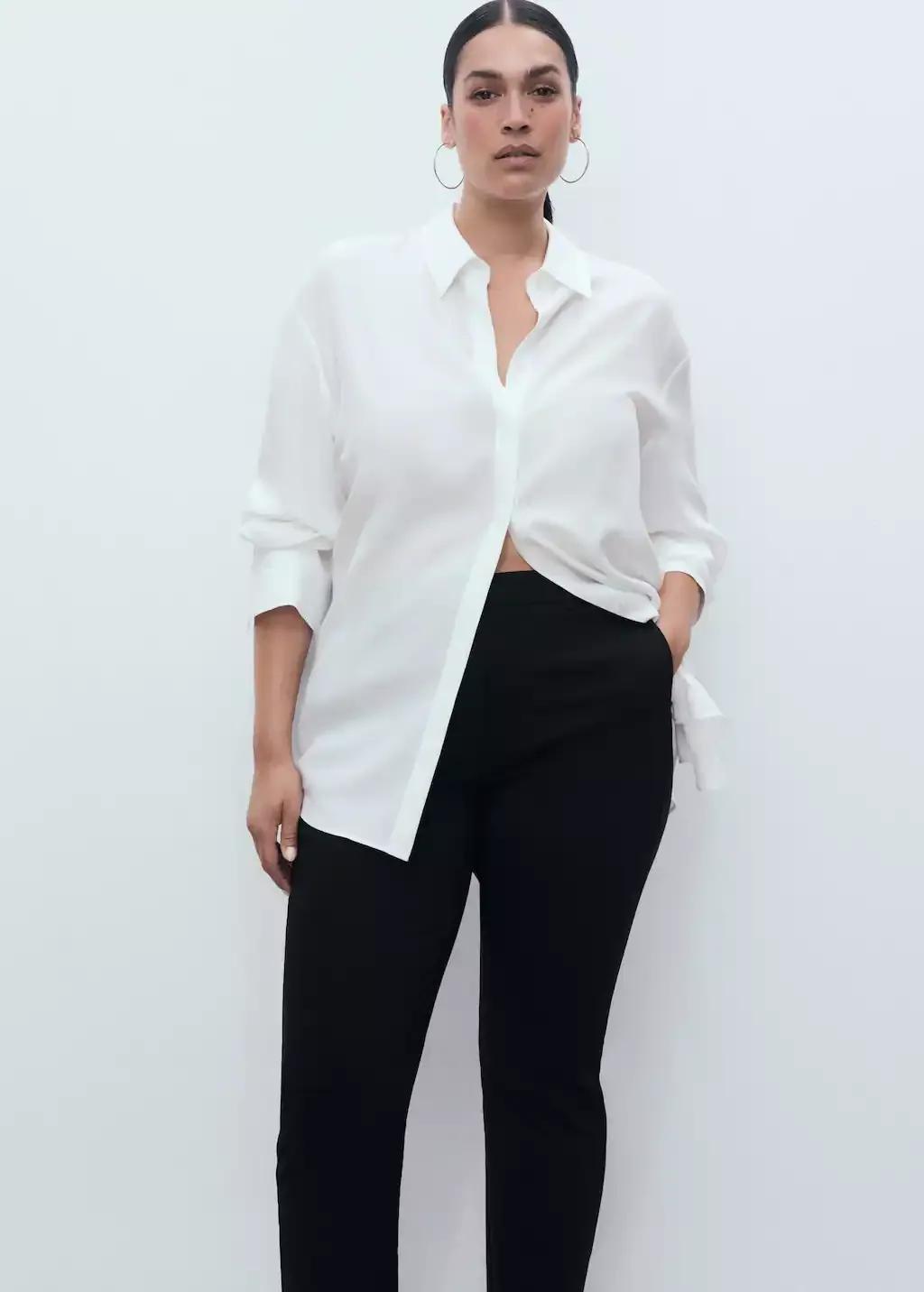BLACK Straight-cut crop trousers, 0201_99, large image number 7
