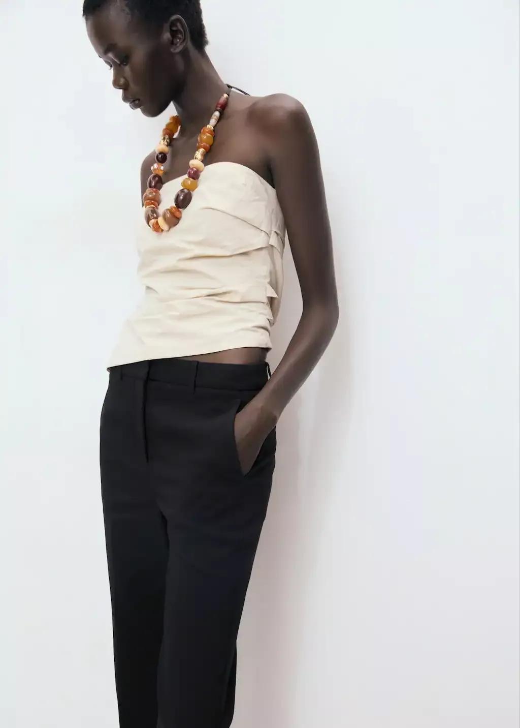 BLACK Straight-cut crop trousers, 0201_99, large image number 8