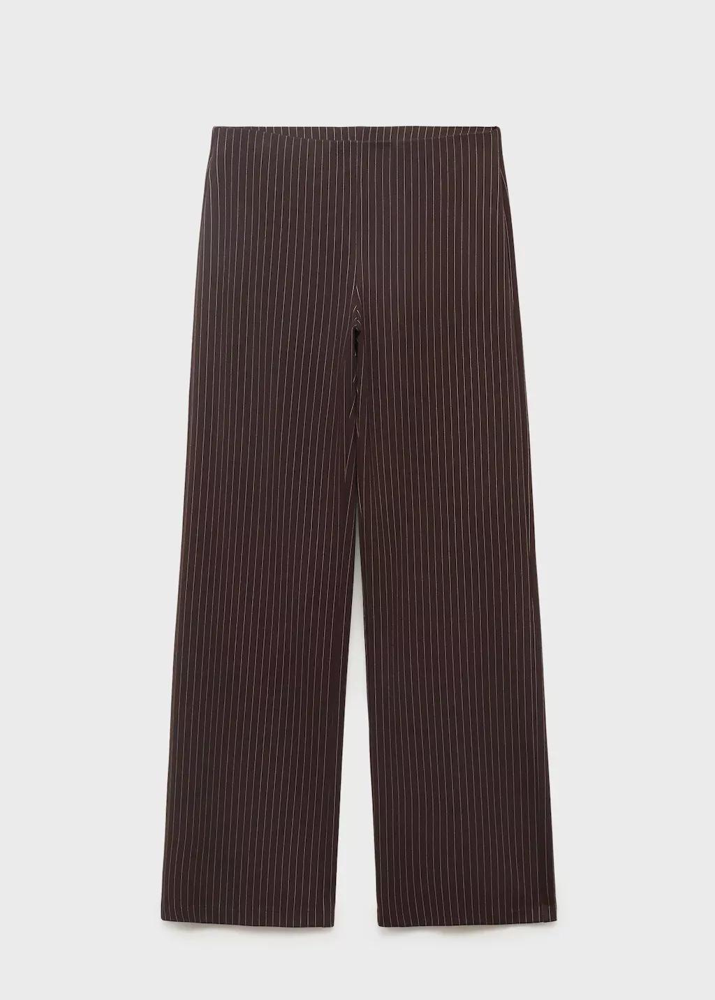 Navy Straight Pants With Elastic Waist, , large image number 7