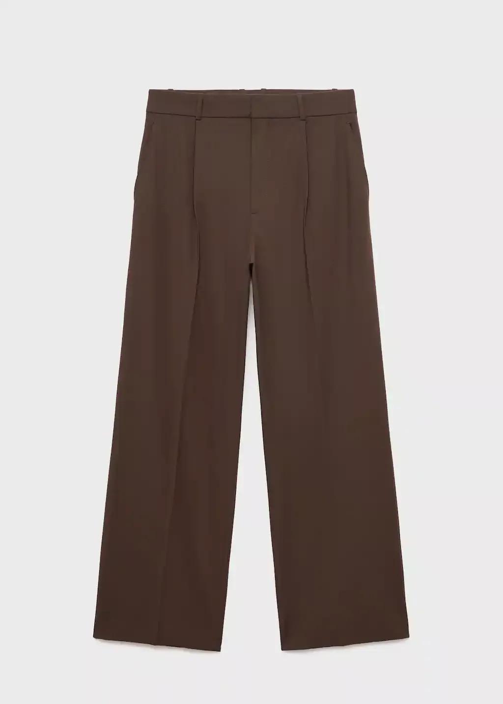 Brown Low-Rise Wide-Leg Trousers, , large image number 3