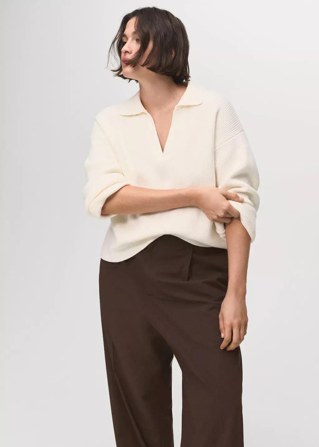 Brown Low-Rise Wide-Leg Trousers, , large image number 5