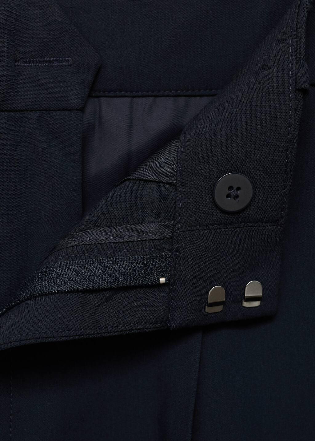 Navy Low-Rise Wide-Leg Trousers, , large image number 2