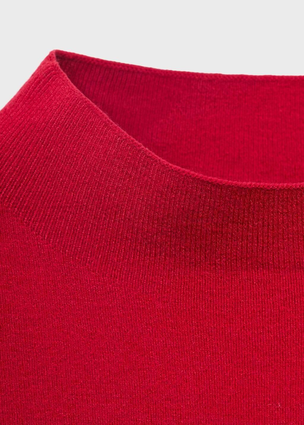 Red Perkins-Neck Knitted Top, , large image number 1