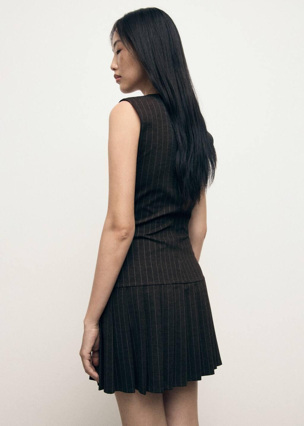 Grey Pleated Short Dress, , large image number 2