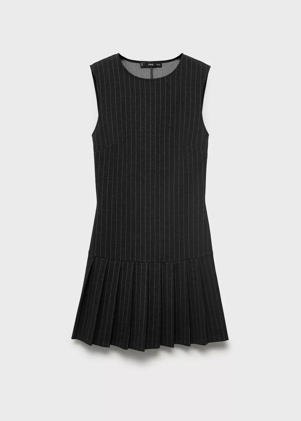 Grey Pleated Short Dress, , large image number 3