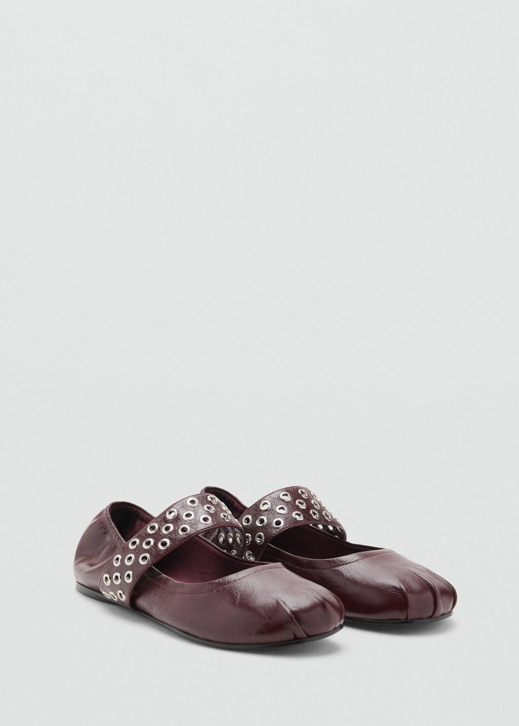 Red Leather Ballerina Eyelets, , large image number 1