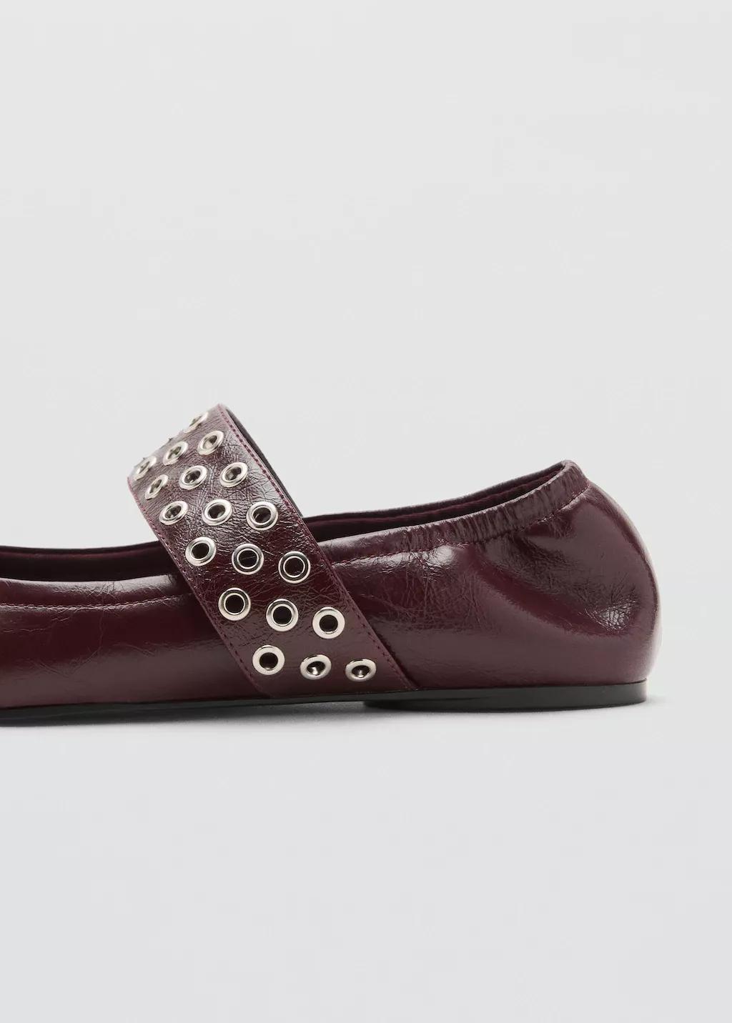 Red Leather Ballerina Eyelets, , large image number 2