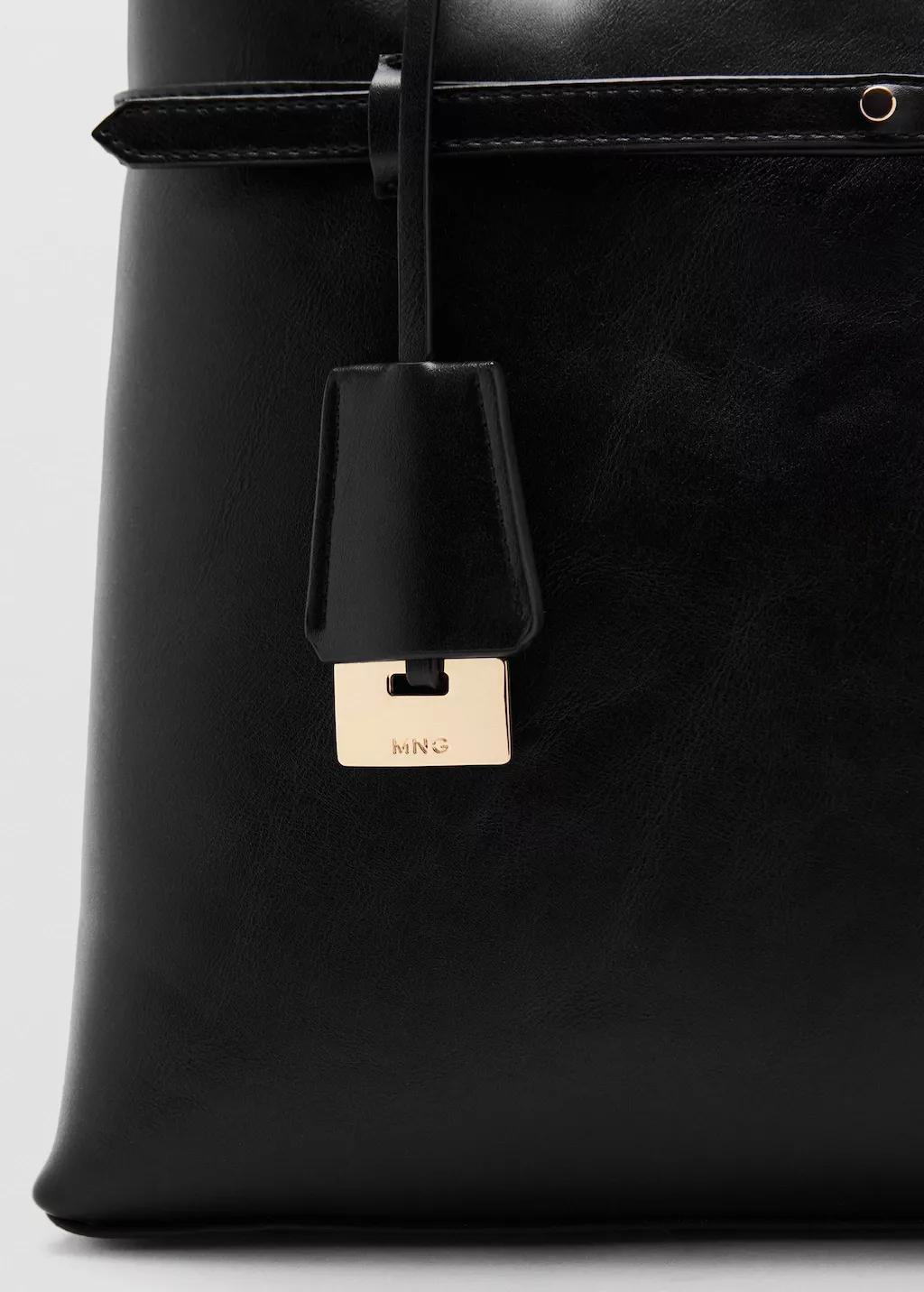 Black Charm Tote Bag, Black, large image number 2