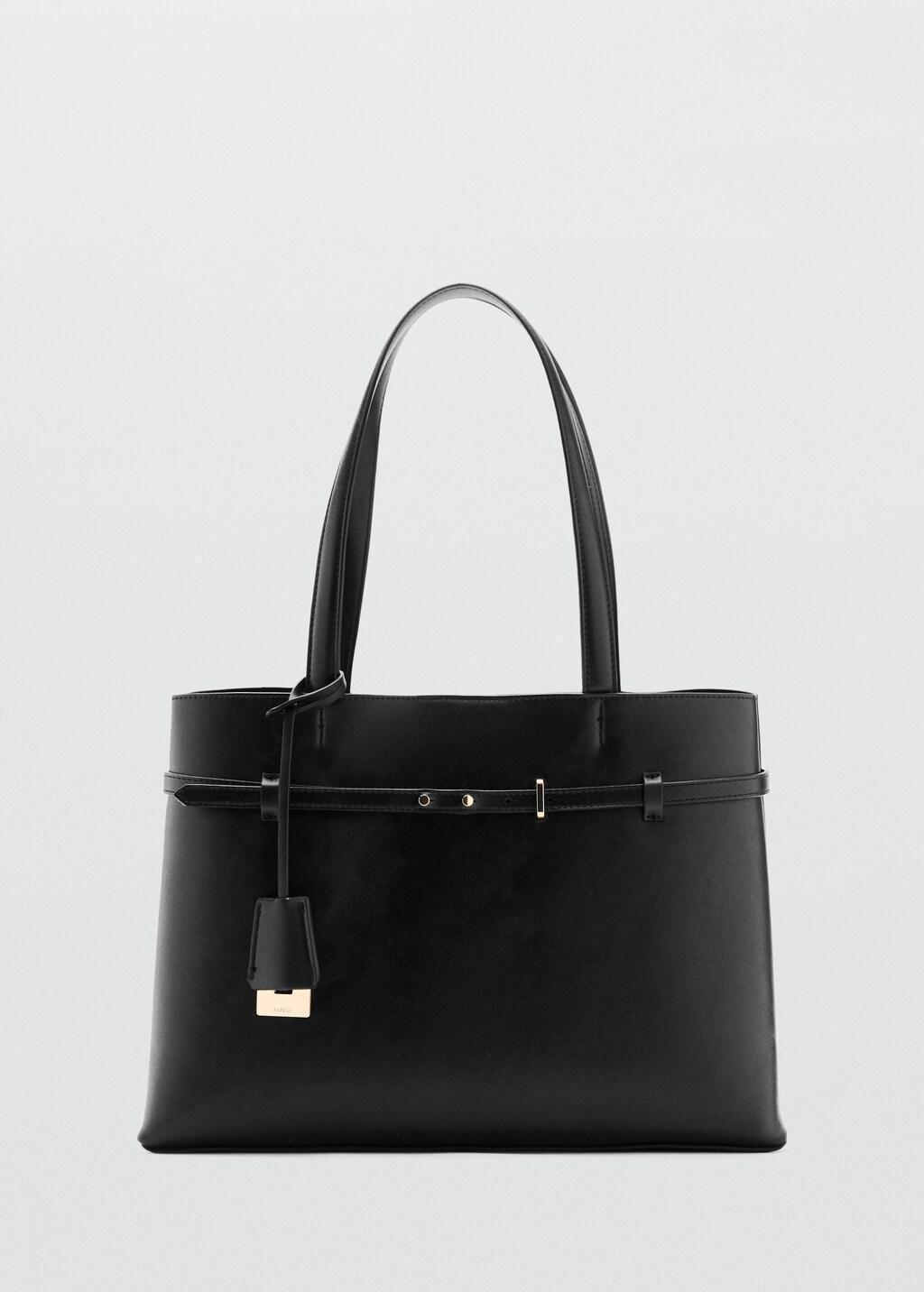 Black Charm Tote Bag, Black, large image number 7