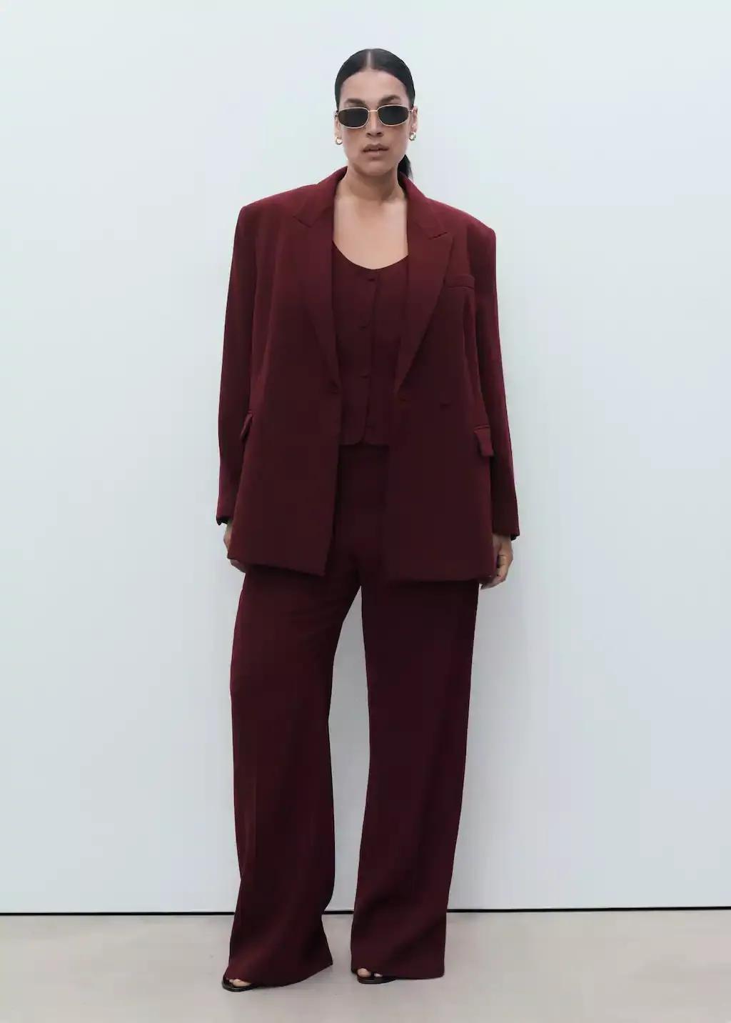 Red Double-breasted suit jacket, , large image number 2