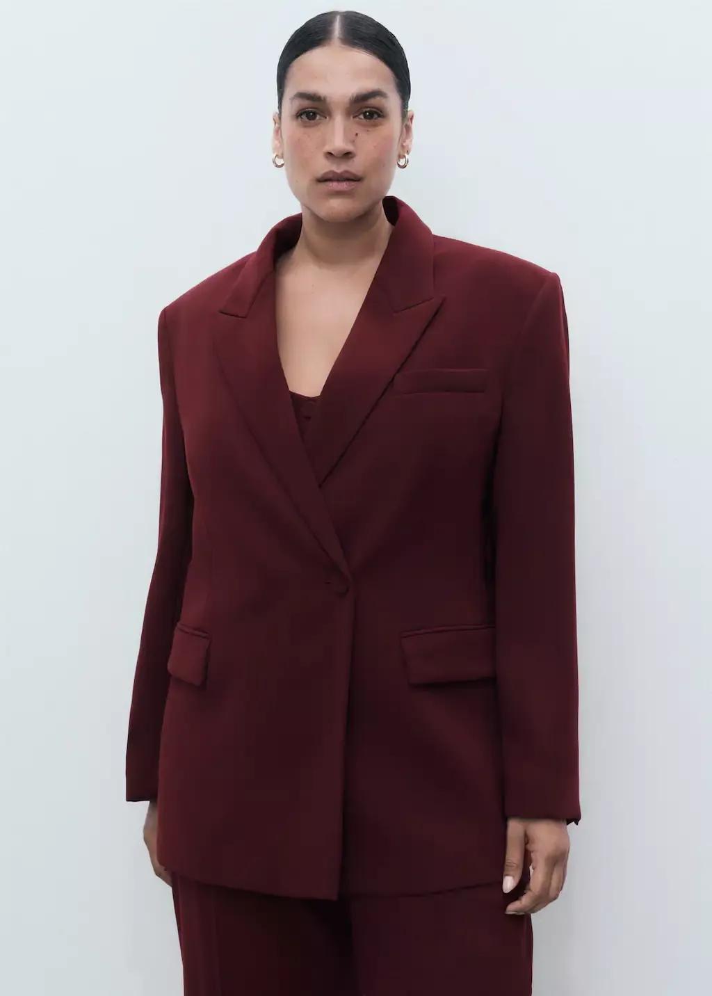 Red Double-breasted suit jacket, , large image number 5