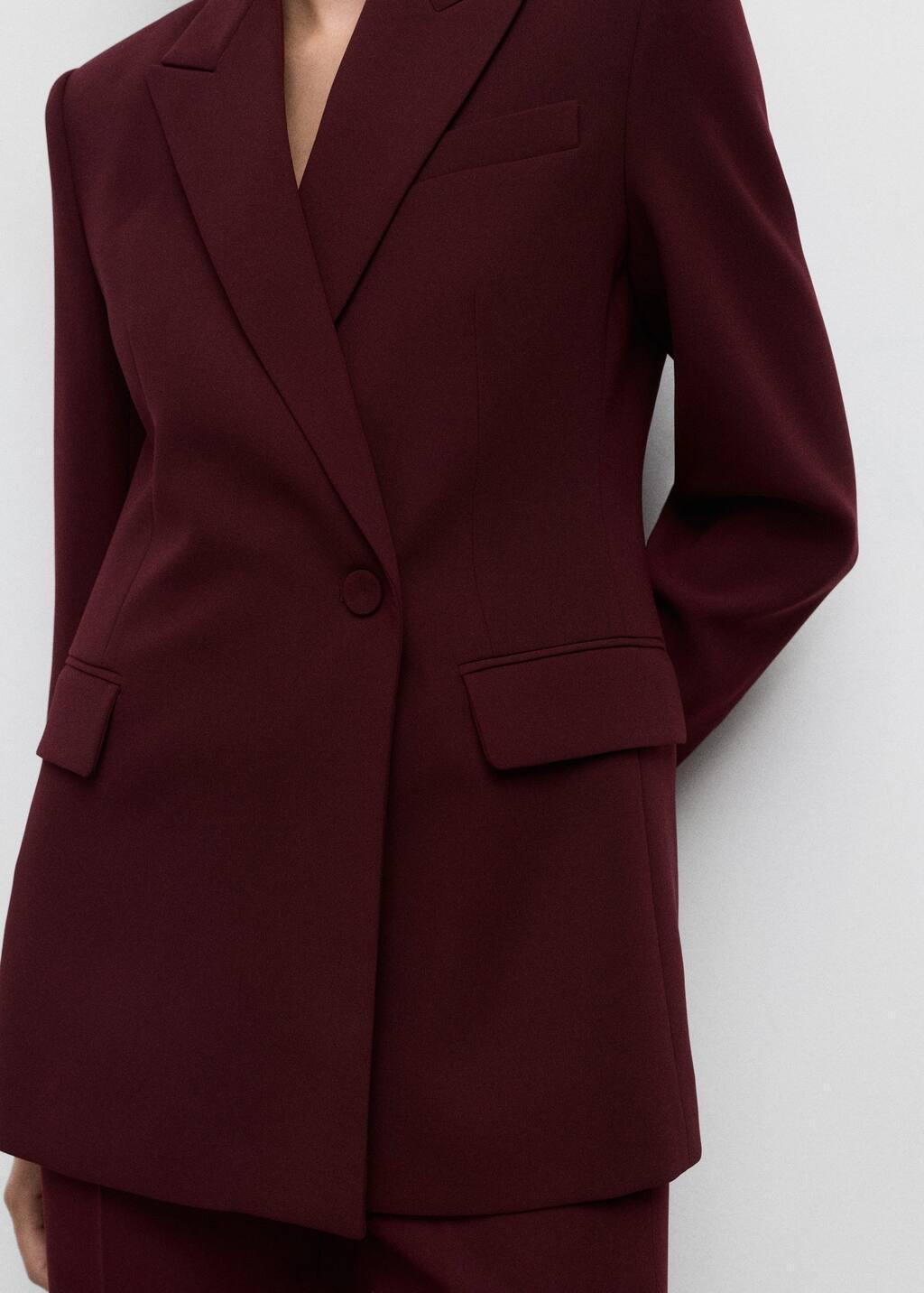 Red Double-breasted suit jacket, , large image number 6