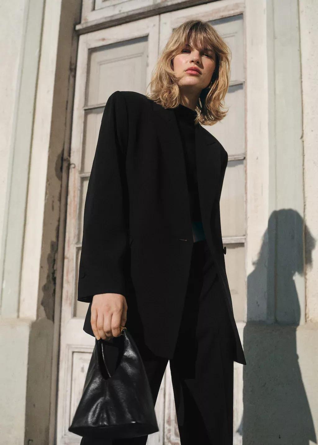 BLACK Double-breasted suit jacket, , large image number 0