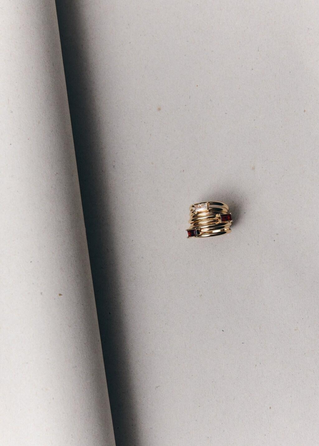Gold Mixed Crystal Ring, , large image number 0