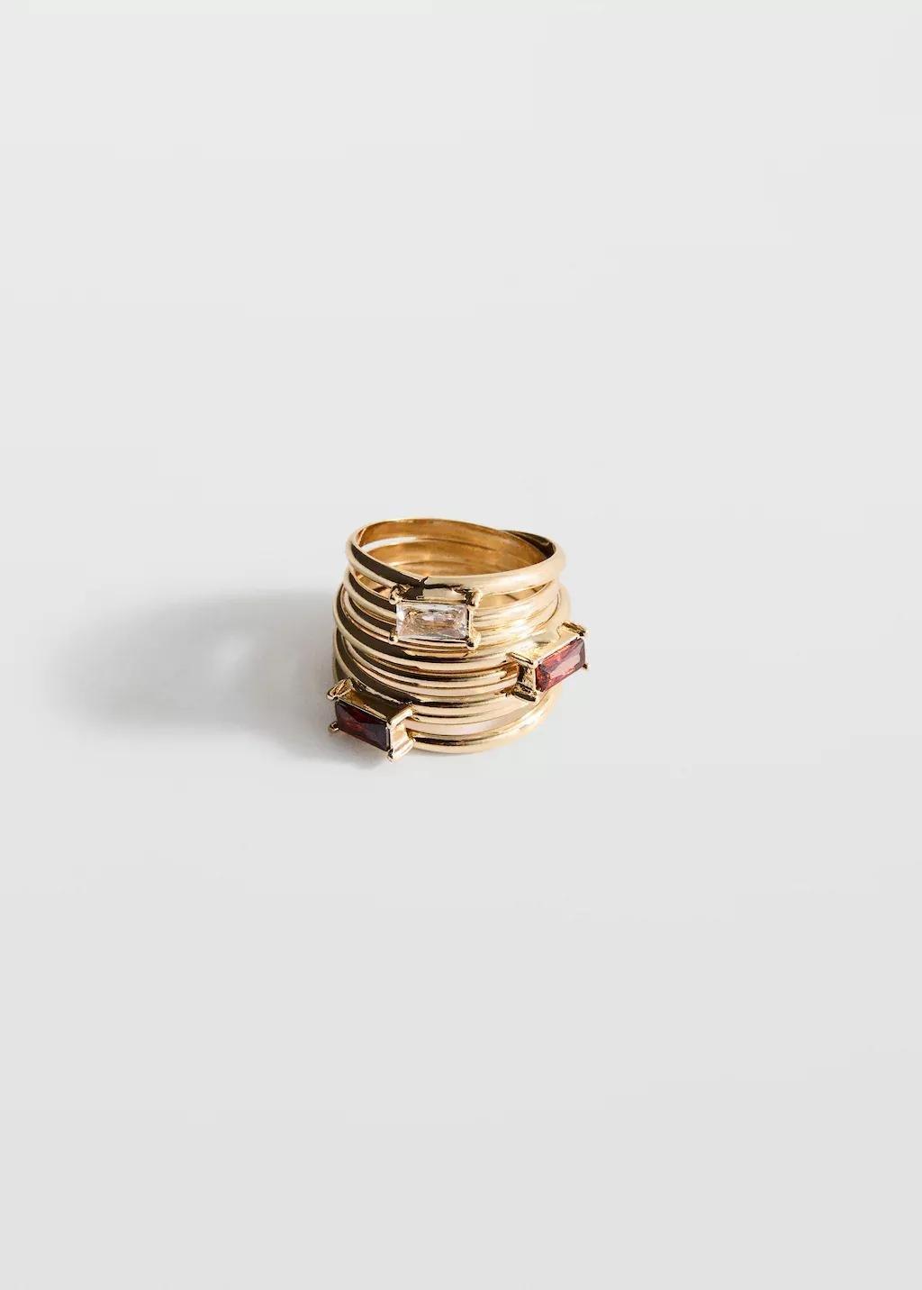 Gold Mixed Crystal Ring, , large image number 2