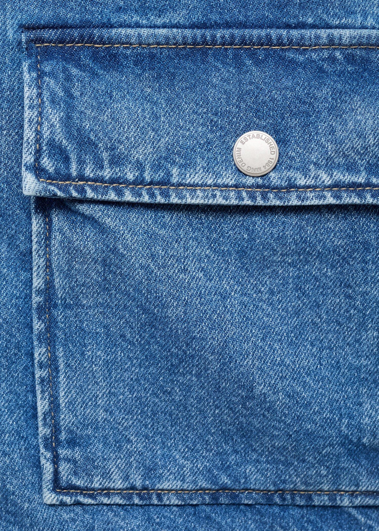 Blue Corduroy Collar Denim Jacket, , large image number 8