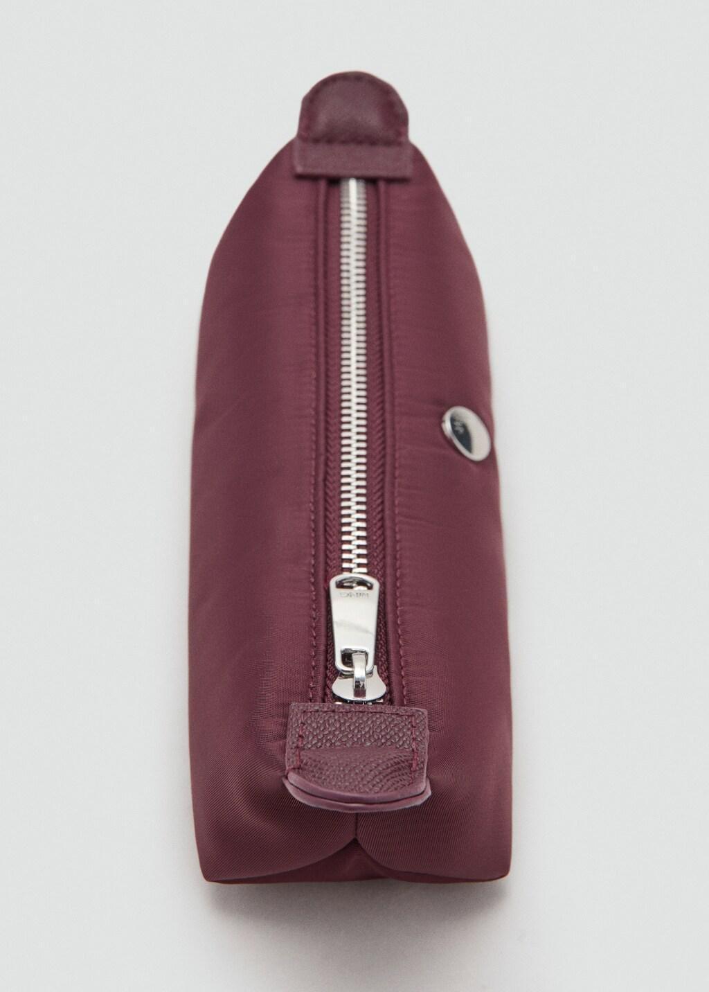 Burgundy Nylon Zippered Pencil Case, 0201_78, large image number 1