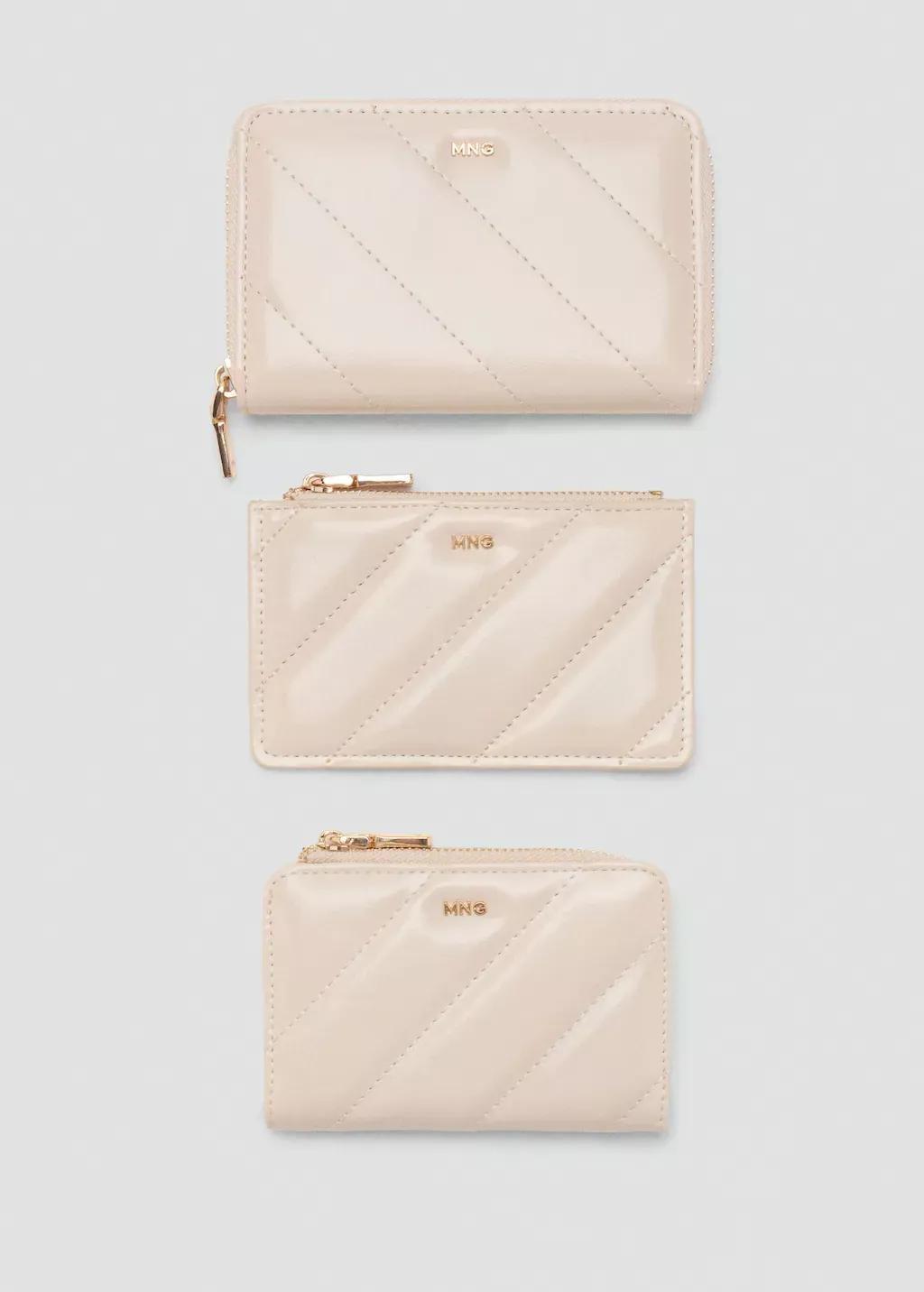 NATURAL WHITE Small quilted wallet, Natural White, large image number 2