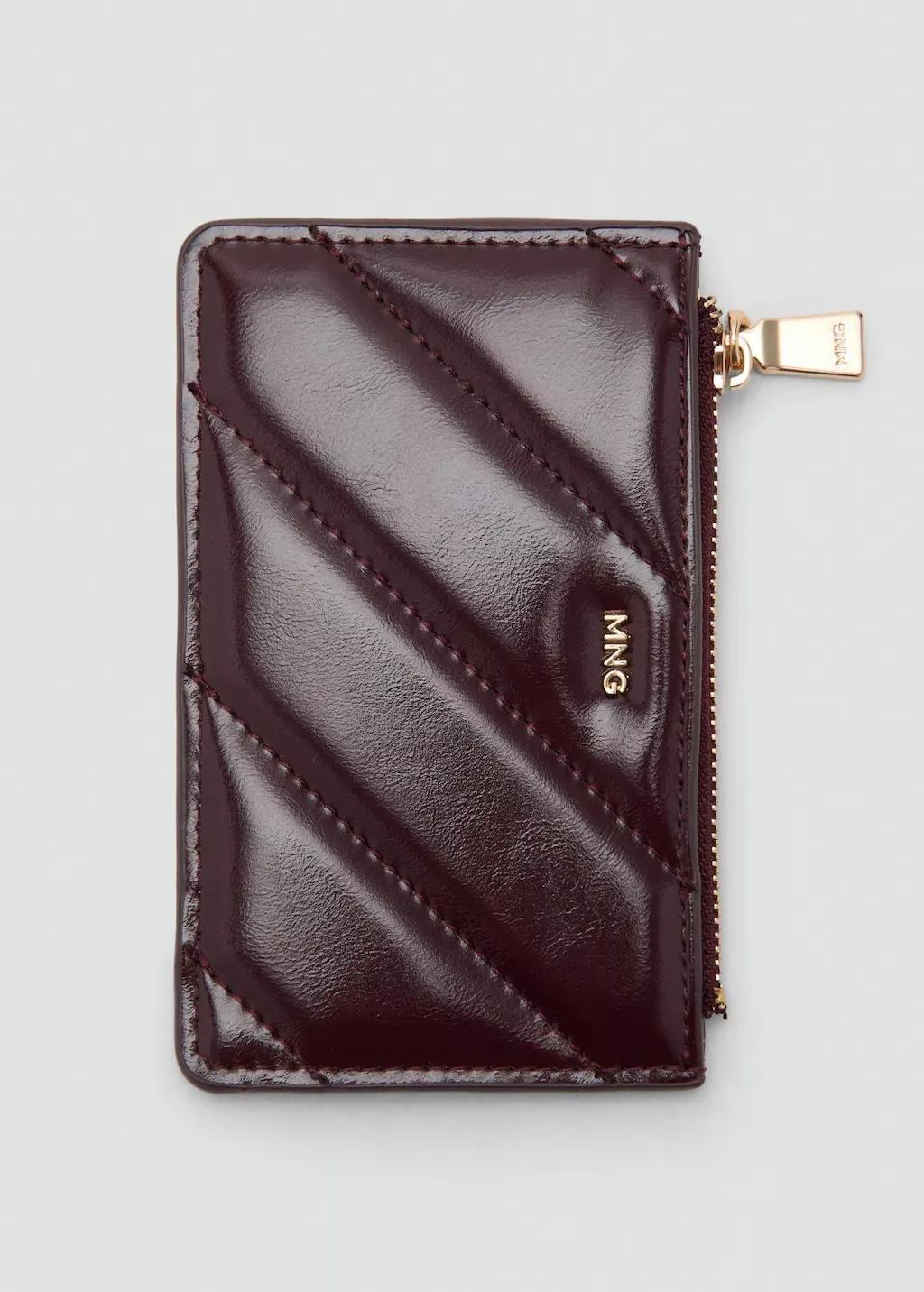DARK RED Small quilted wallet, Dark Red, large image number 1