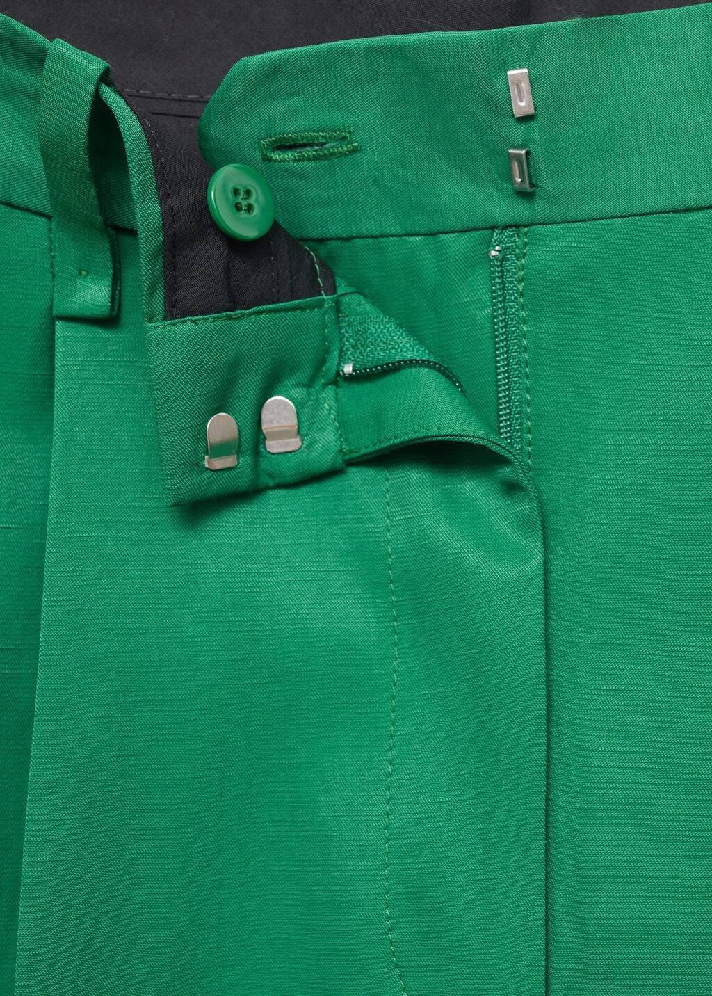 Green Straight-Fit Linen-Blend Suit Trousers, , large image number 4